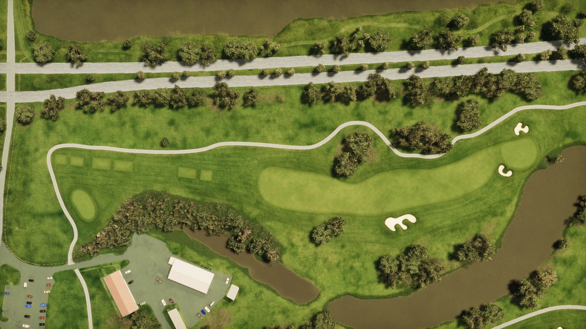 Hole 1 at Bayou Oaks South