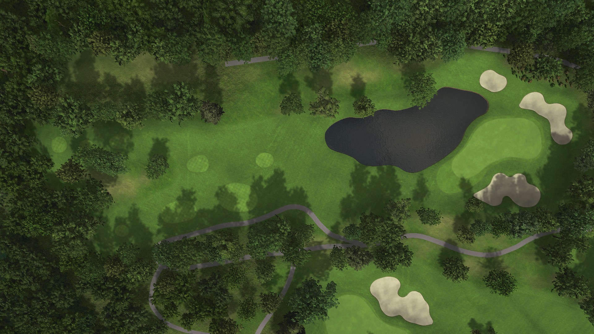 Hole 14 at Eniwa CC: Mashu and Shikotsu
