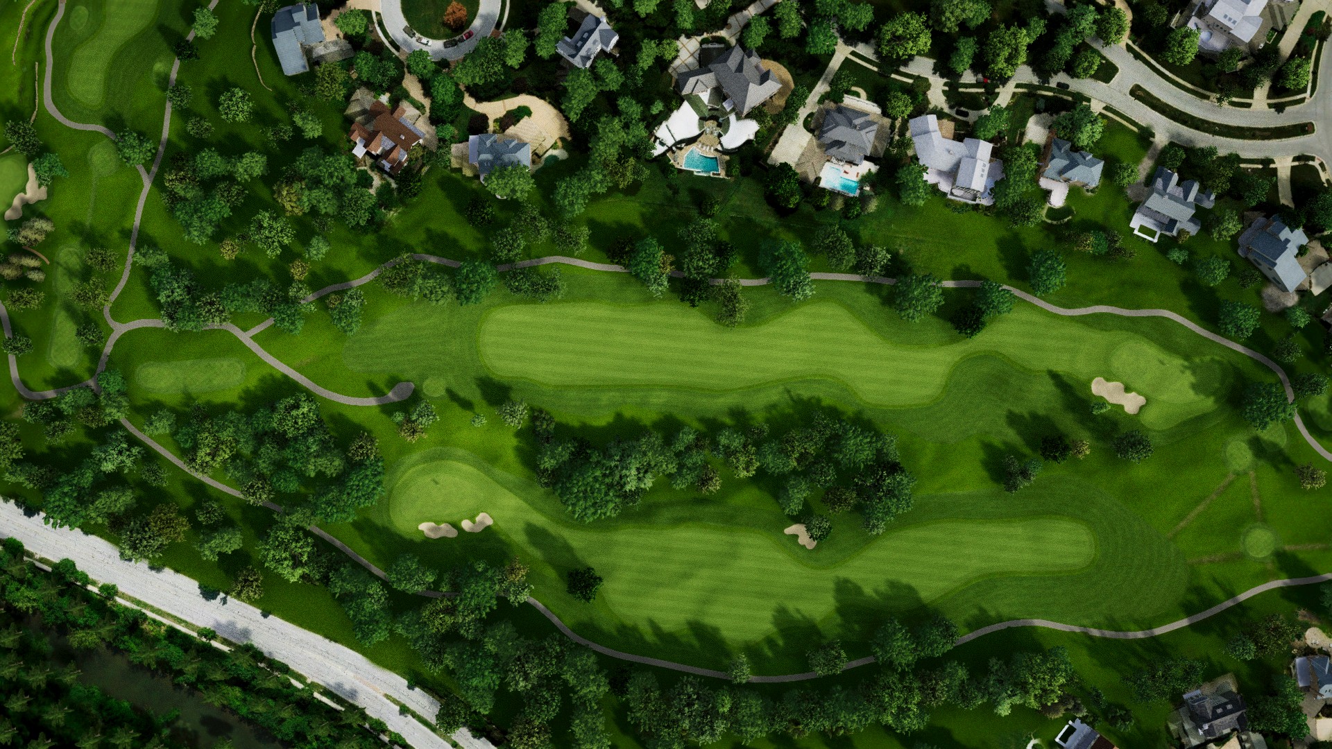 Hole 16 at Hallbrook Country Club