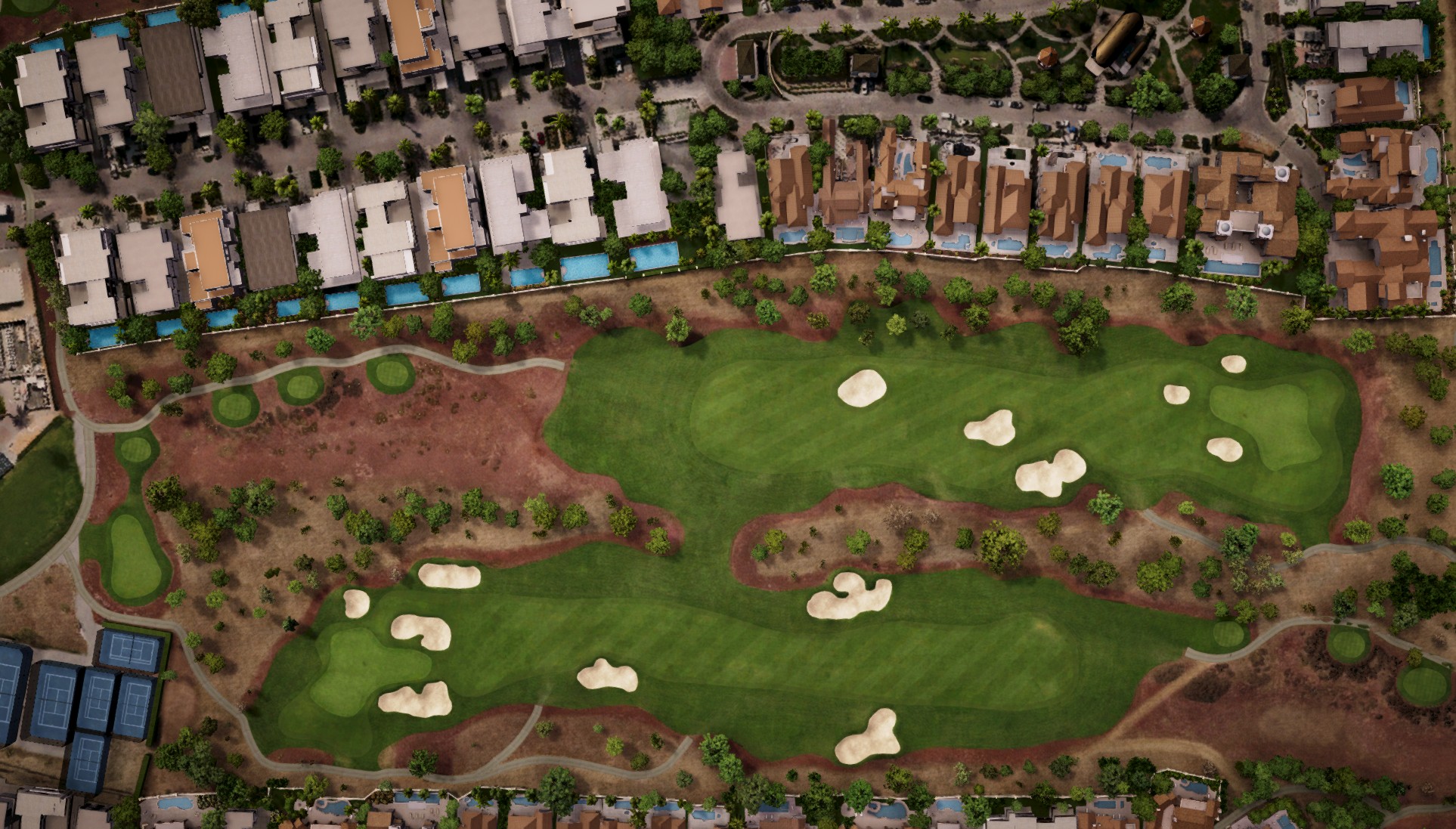 Hole 1 at Jumeirah Golf Estates - Earth Course