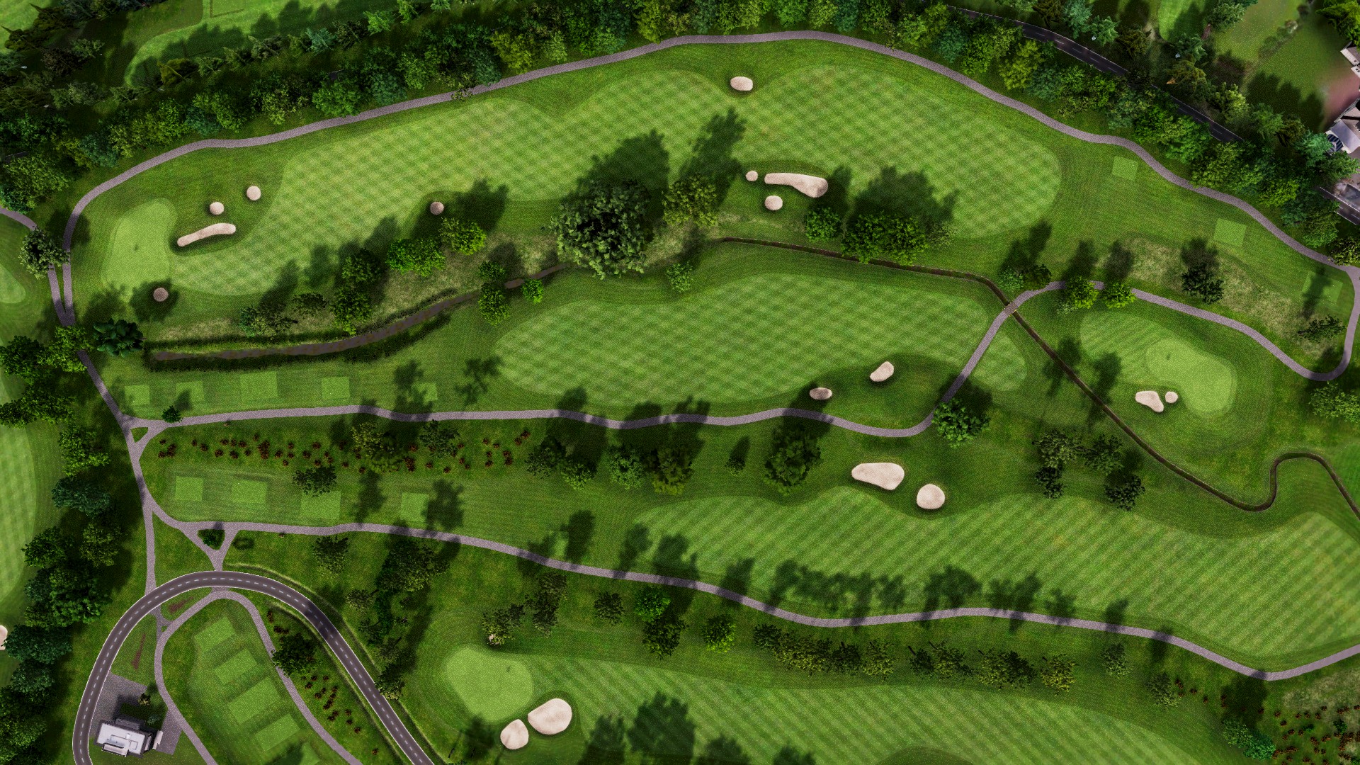 Hole 2 at Suvarna Jakarta GC: Red and Blue