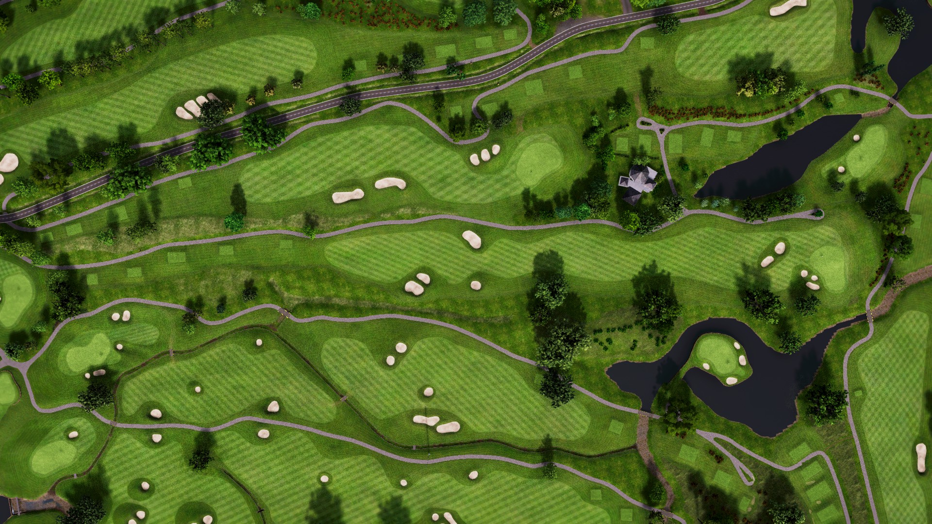 Hole 5 at Suvarna Jakarta GC: Red and Blue