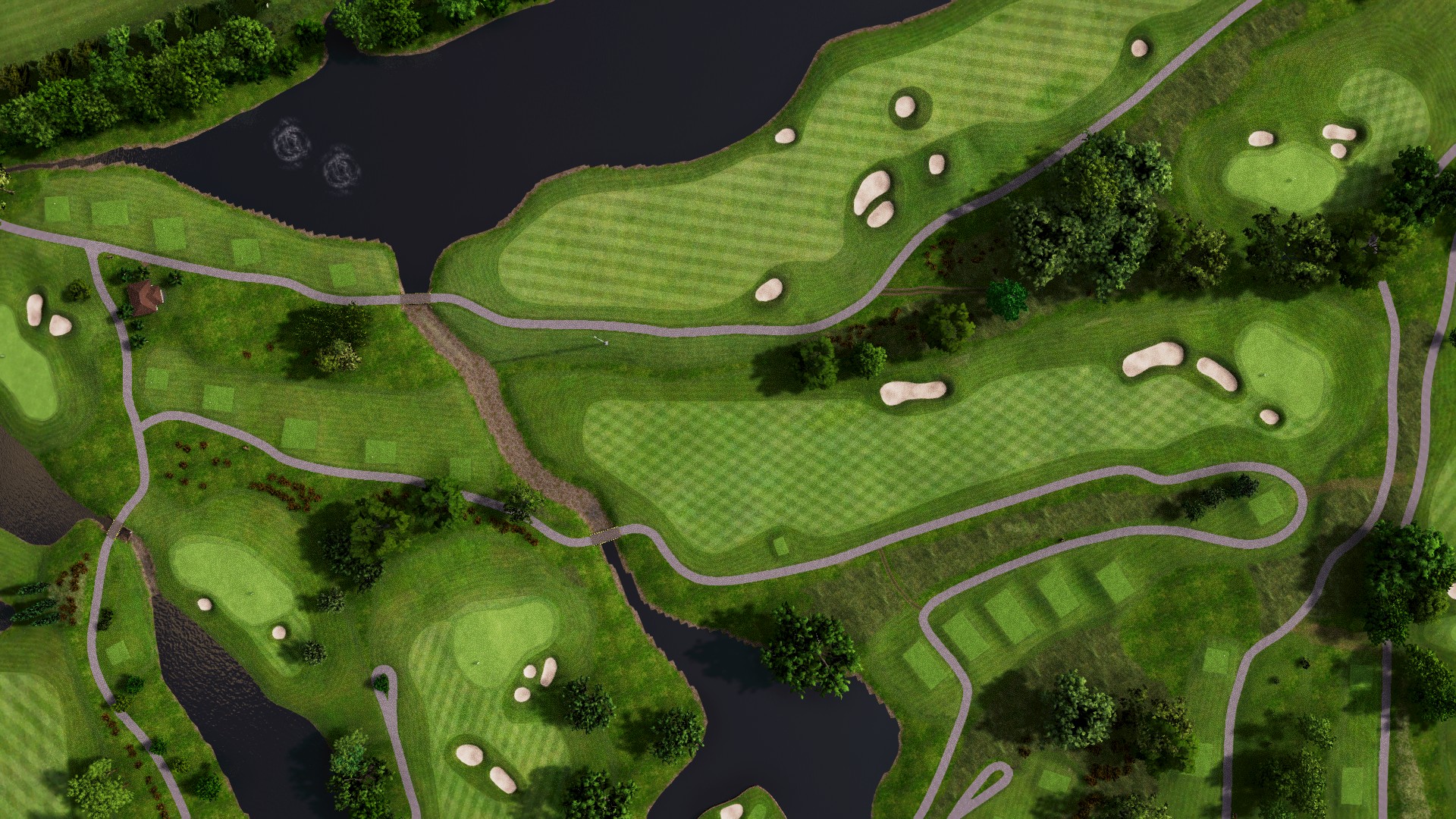 Hole 7 at Suvarna Jakarta GC: Red and Blue