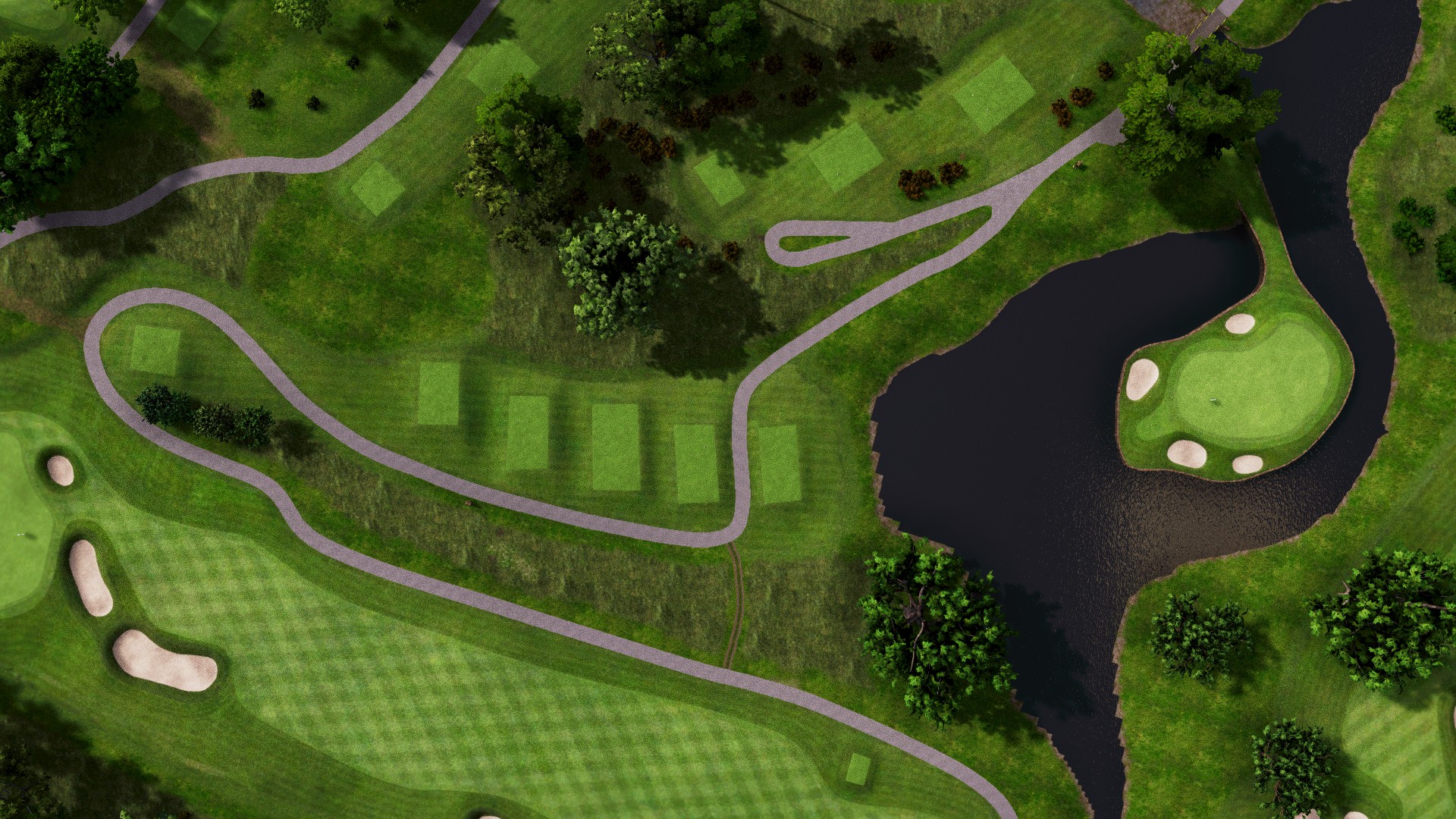 Hole 8 at Suvarna Jakarta GC: Red and Blue