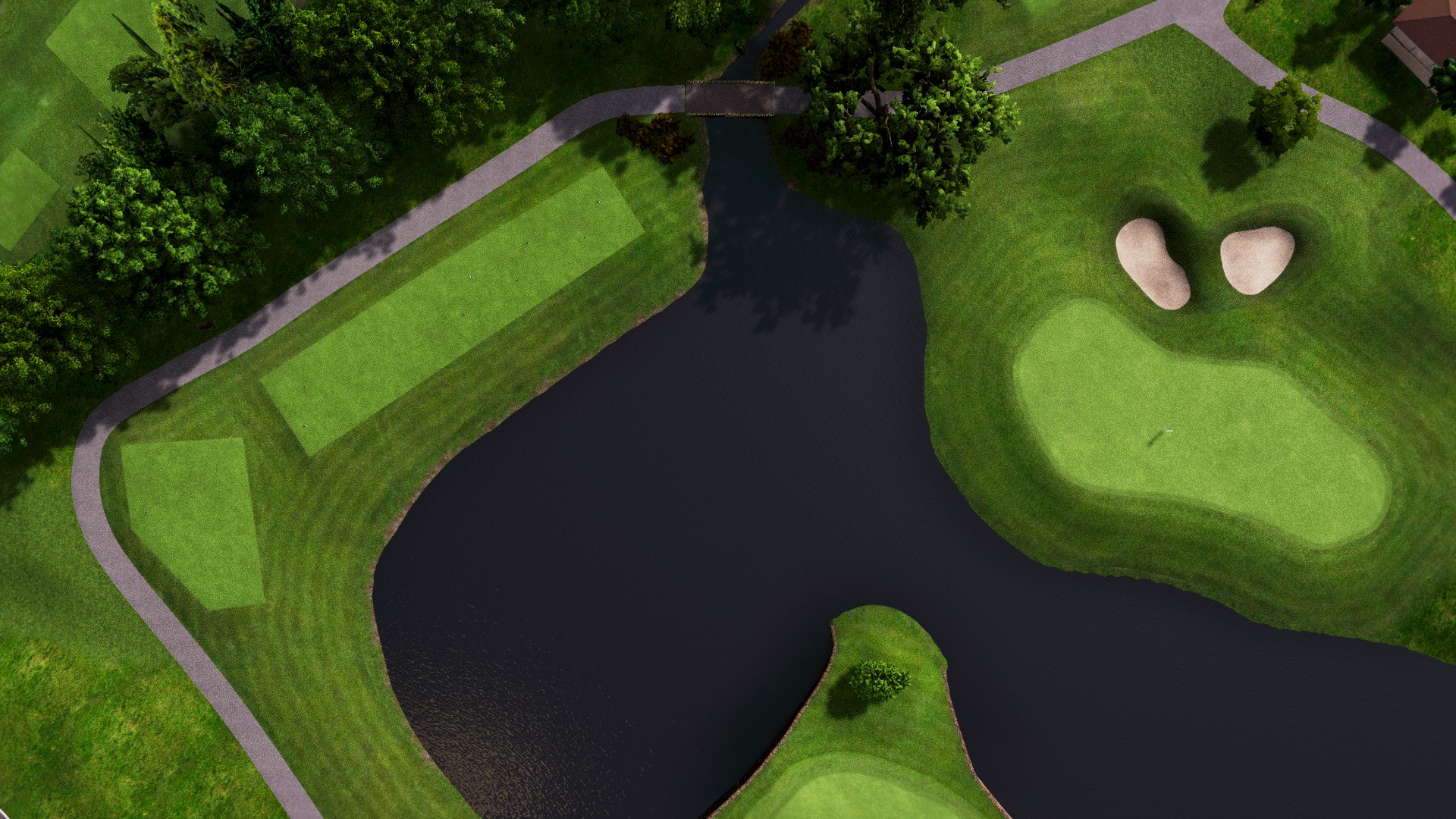 Hole 15 at Suvarna Jakarta GC: Red and Blue
