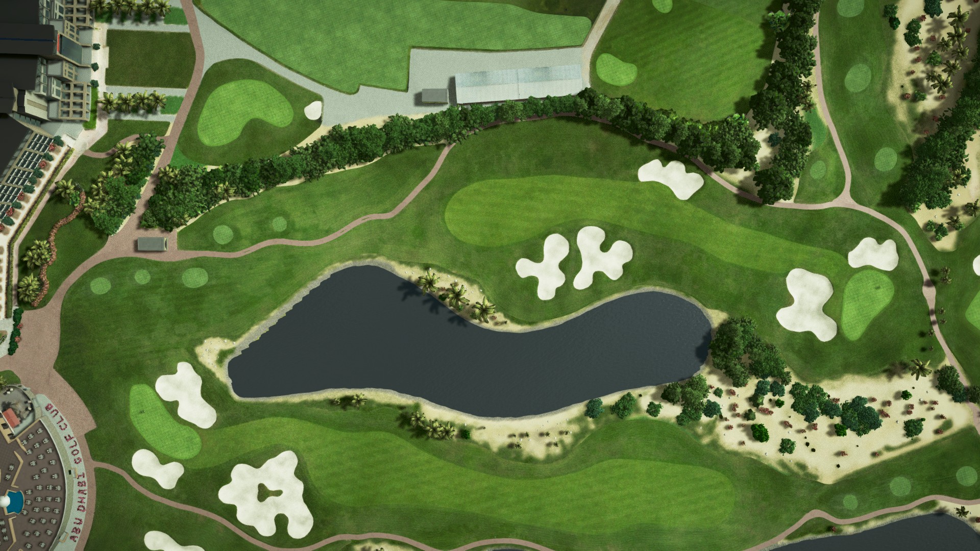 Hole 1 at Abu Dhabi Golf Club - National Course
