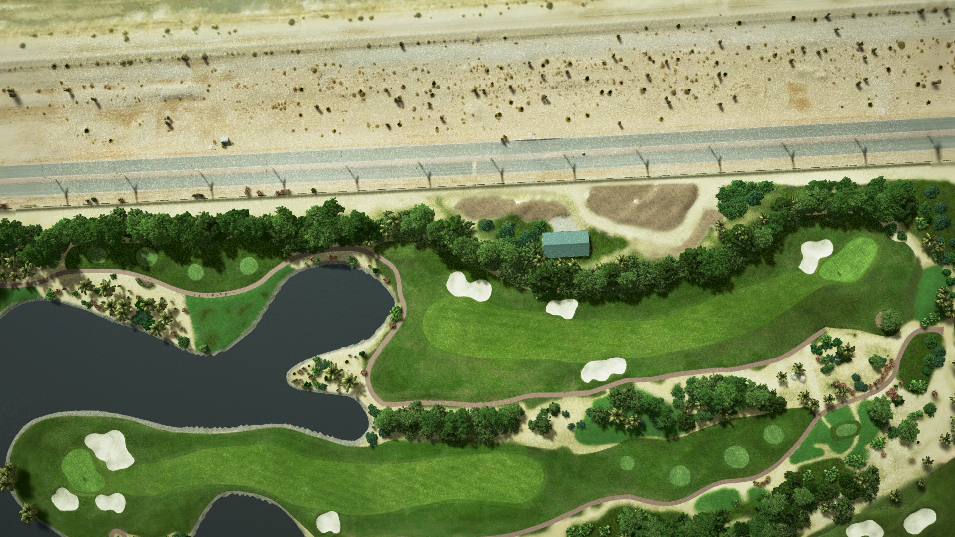 Hole 5 at Abu Dhabi Golf Club - National Course